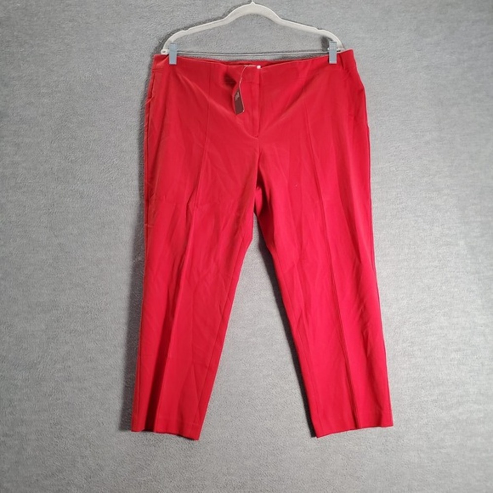 J Jill Women Pants 18 Petite Red‎ Pimento Premium Bistretch Dress Cropped NWT
